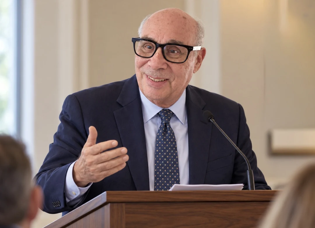 Michael R. Friedberg speaking at a lectern